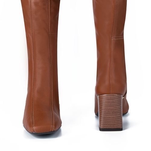 Botas femininas cano sales longo caramelo