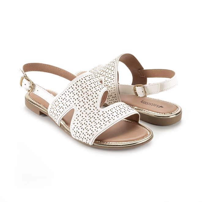 Sand Lia Mississipi Branco Rasteira Com Laser Cut Dakota Loja Online De Cal Ados Acesse J