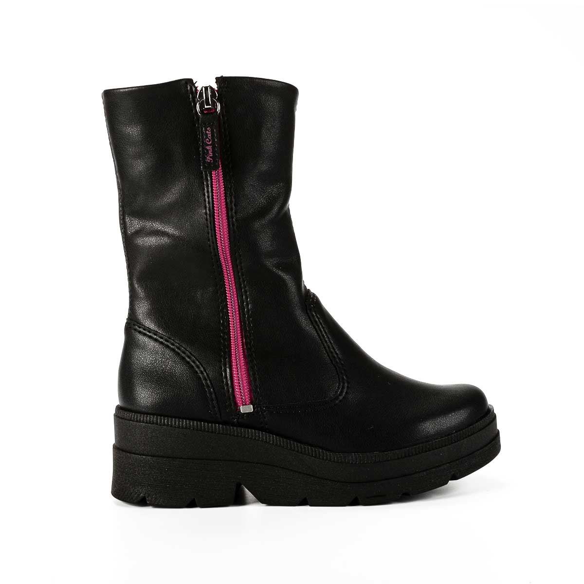 Bota Pink Cats Infantil Cano Médio Preta  Dakota loja online de calçados -  Compre já!